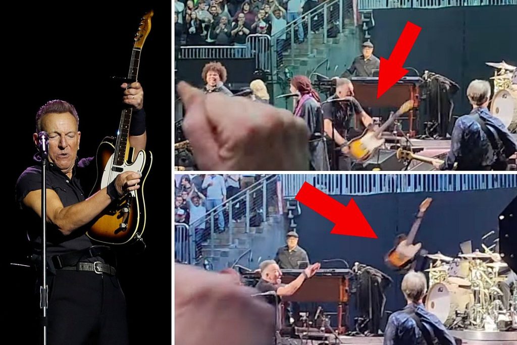 Bruce Springsteen Sends His Guitar Flying, Tech Gets Hit in Head